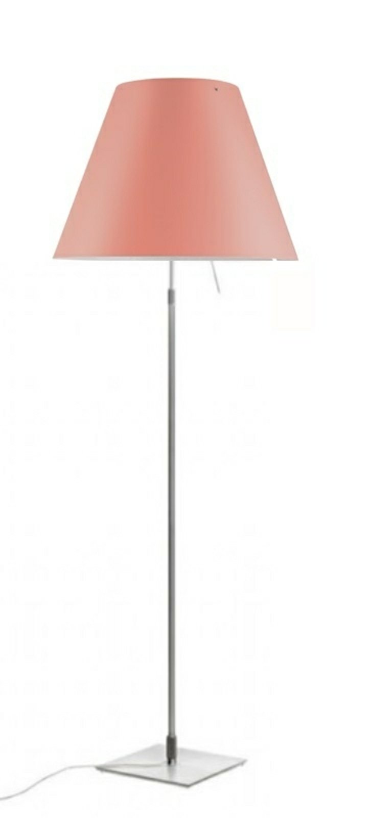 Costanza Floor Lamp with Dimmer Aluminium with Edgy Pink - Luceplan