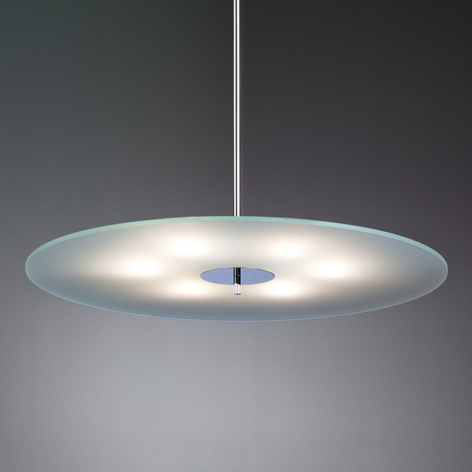 Glass pendant light 70 cm by Hans Przyrembel
