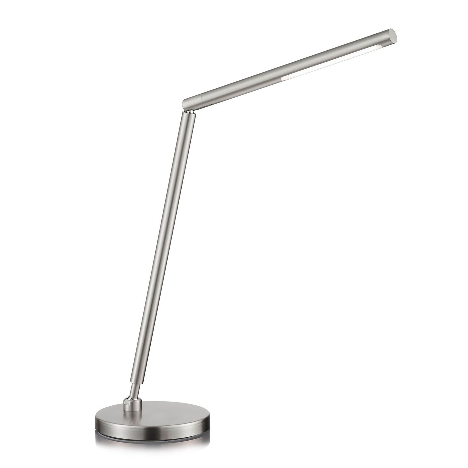 Knapstein Dina-T LED table lamp matt nickel, gesture control, for Workroom / Office, metal, acrylic, 9.4 W, energy efficiency: A++, H: 50 cm