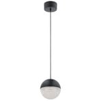 Moonlit LED pendant light, black, aluminium, Ø 20 cm, sphere