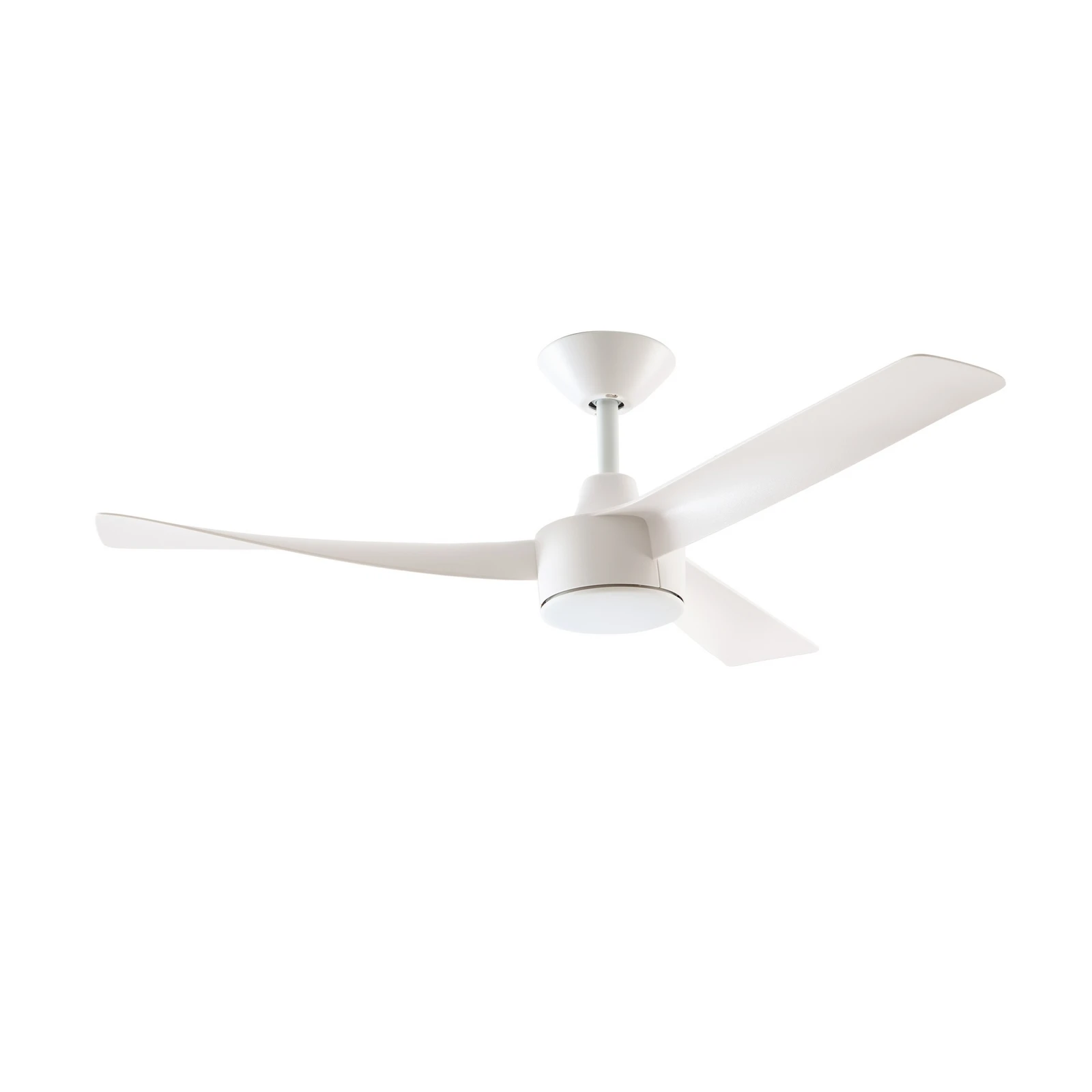 Ventilador de techo LED Lucande Airona, blanco, CC, silencioso, atenuable.