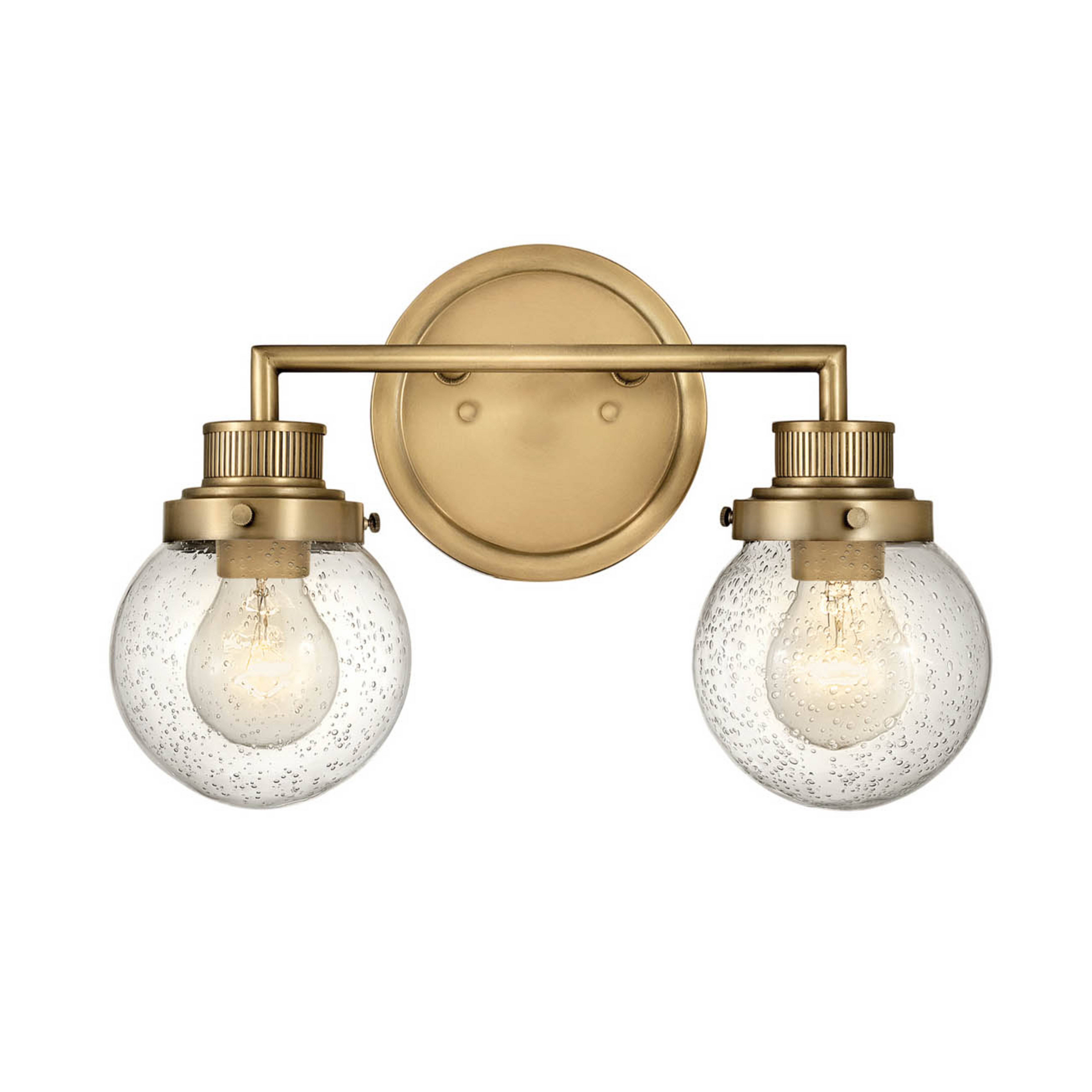 Poppy bathroom wall light, 2-bulb, brass