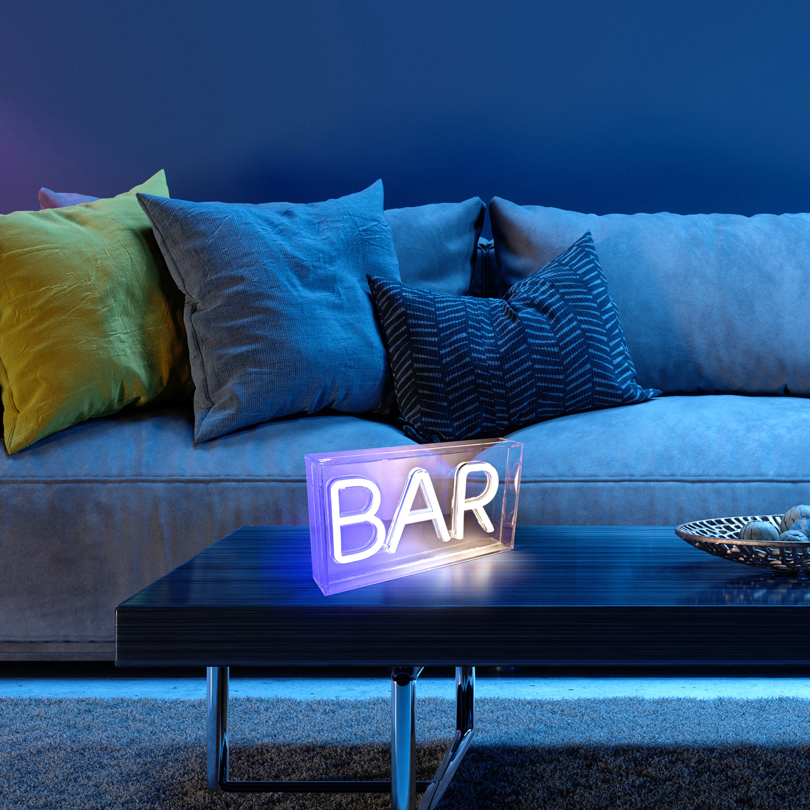 LED stolní lampa Neon Bar, USB
