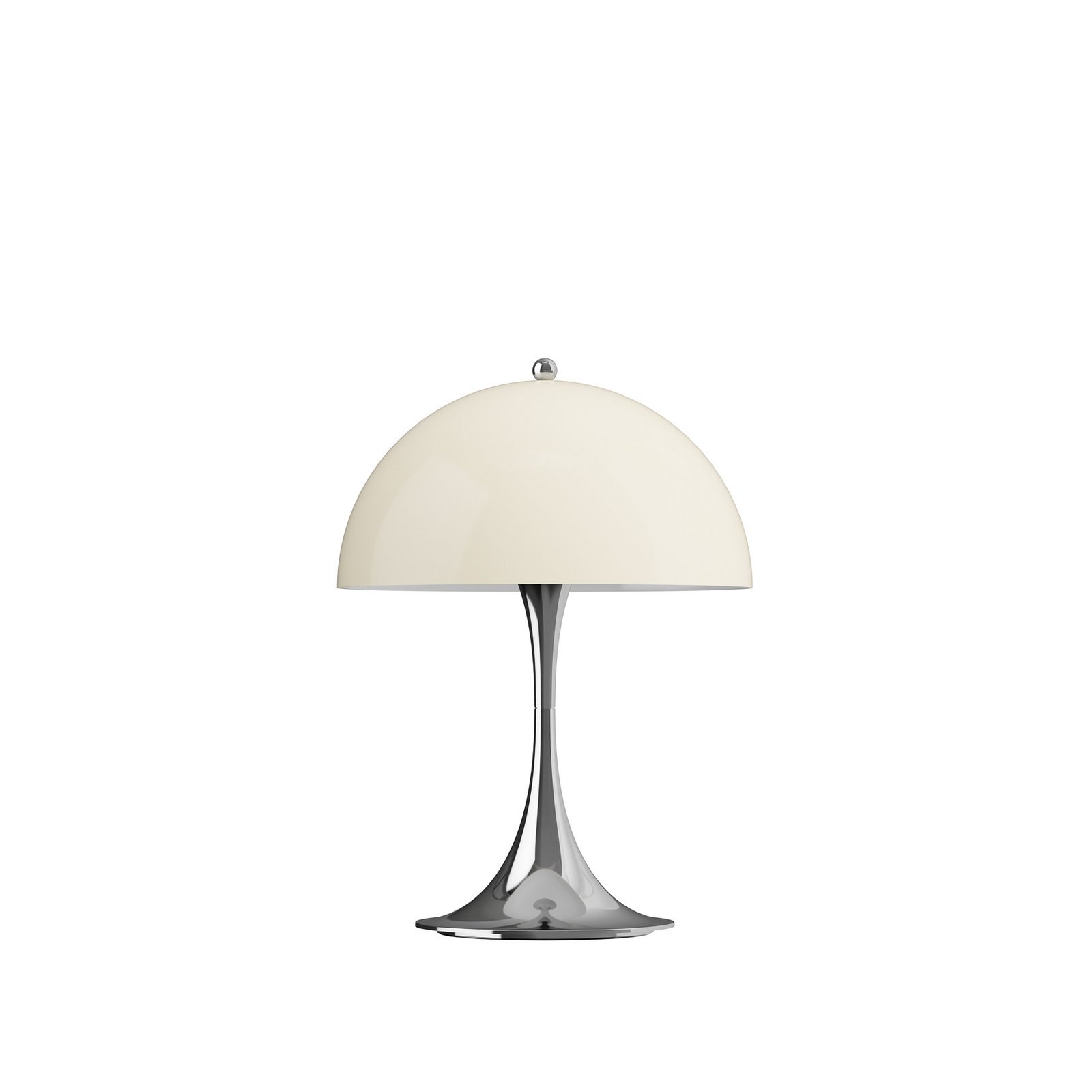 Luminaire LED rechargeable Panthella 250 chrome/beige IP44 Louis Poulsen