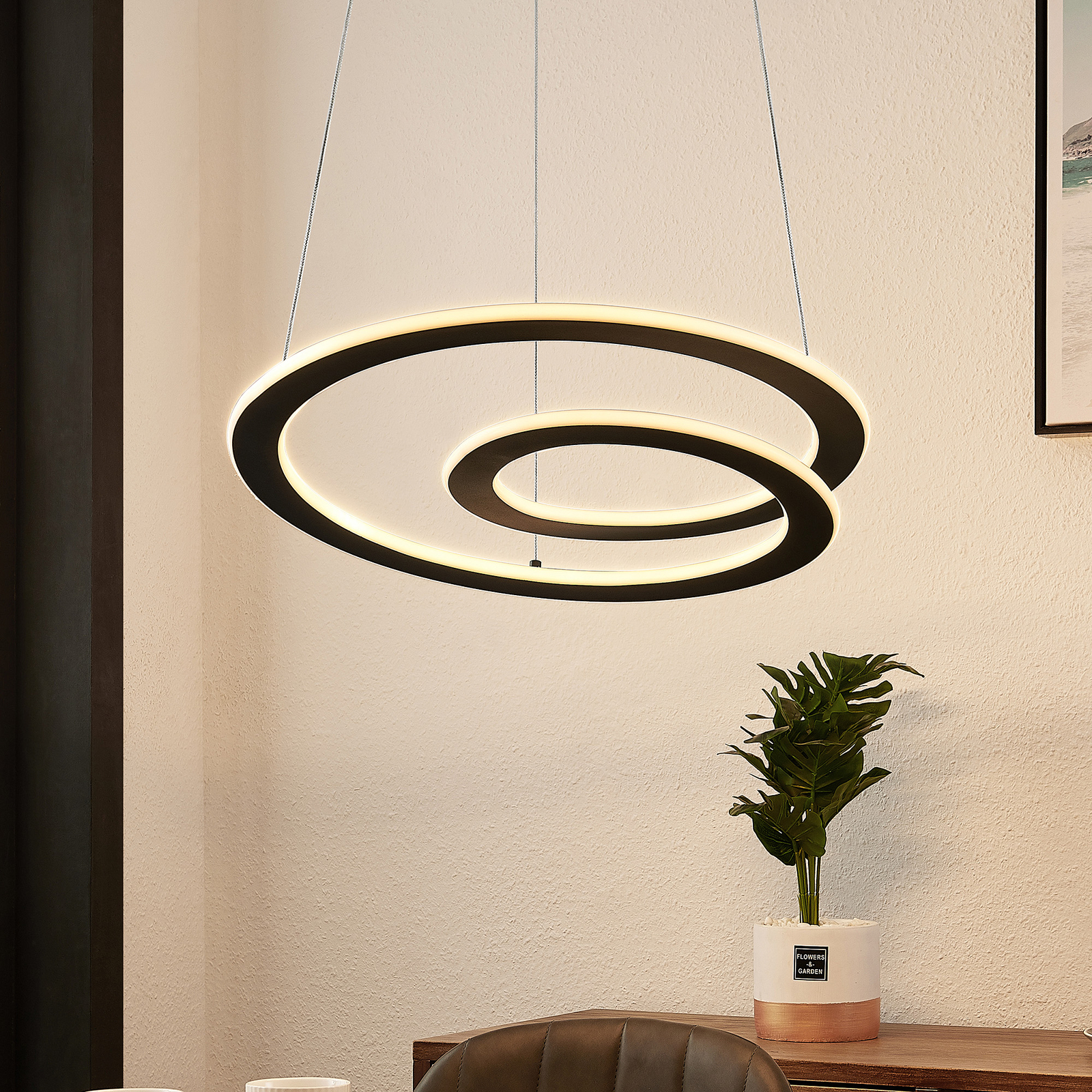 Lindby Cilija LED-Hängeleuchte, dimmbar, Ø 52 cm