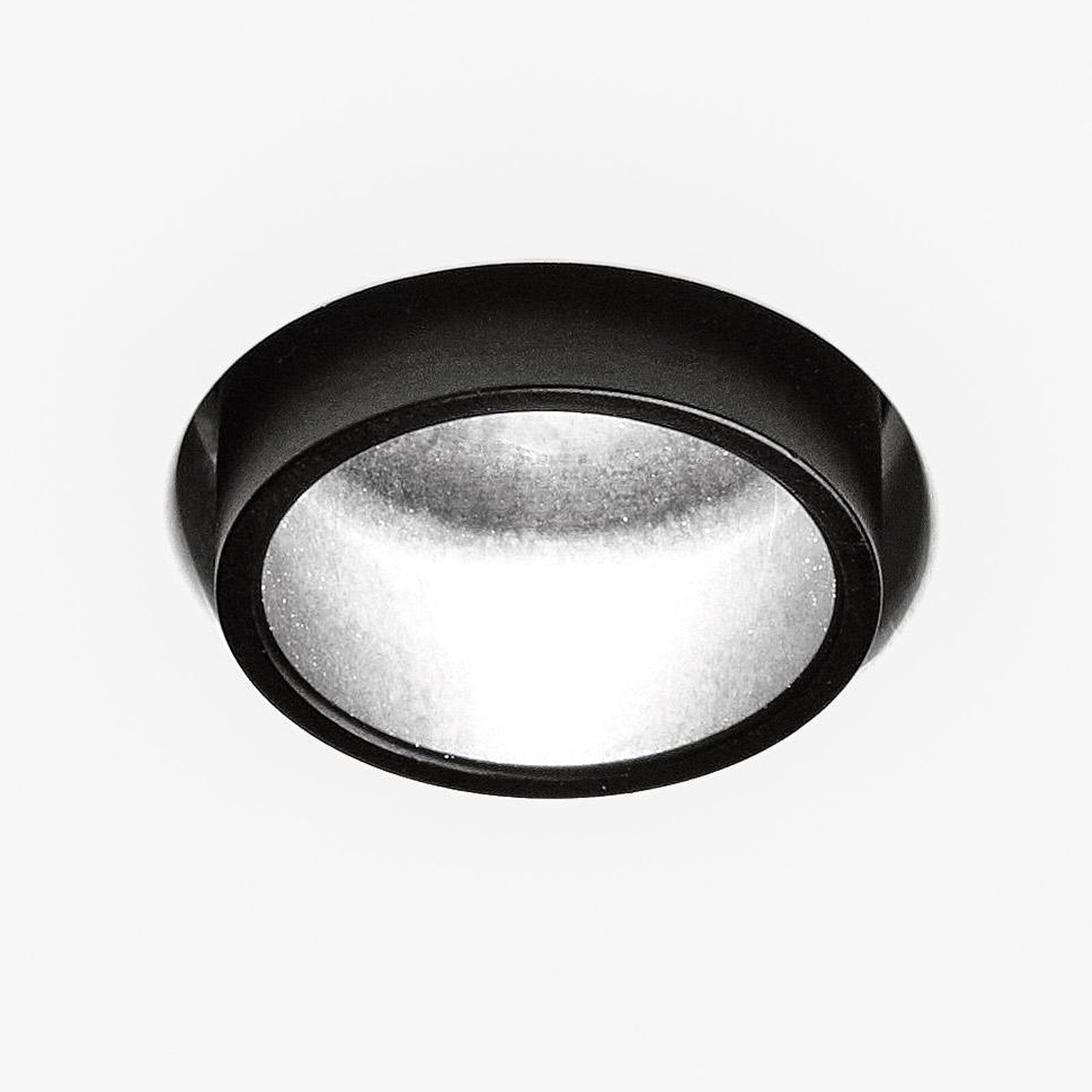 Rhodia LED recessed spotlight, black, plaster, Ø 10 cm