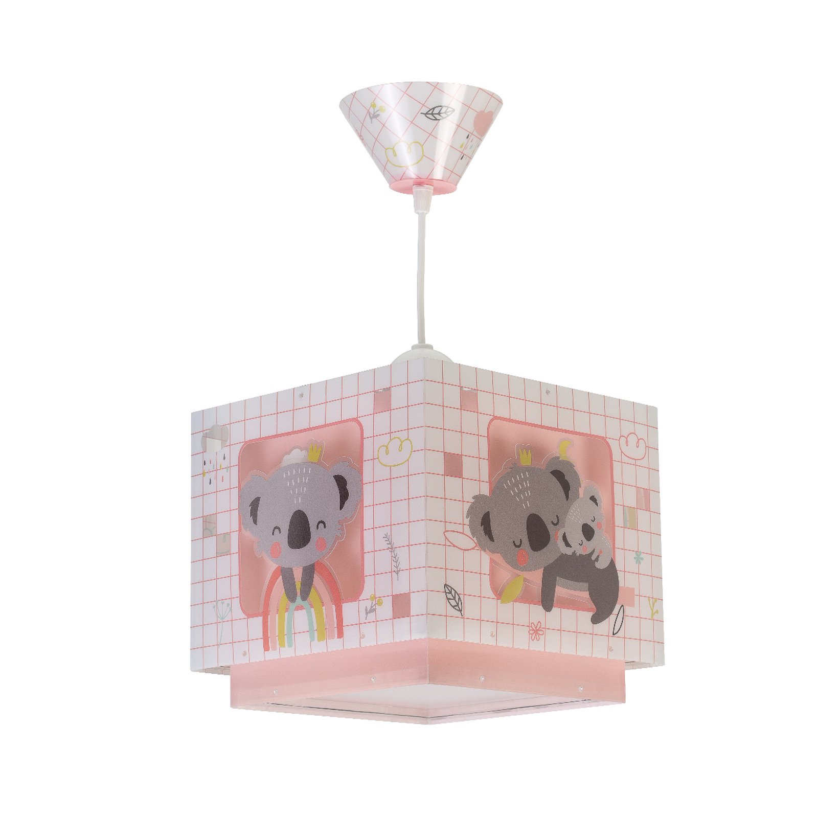Children's hanging light Koala, 1-bulb, pink