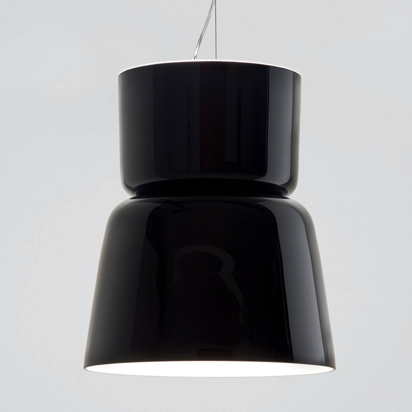 E-shop Prandina Bloom S5 závesná lampa, lesklá čierna