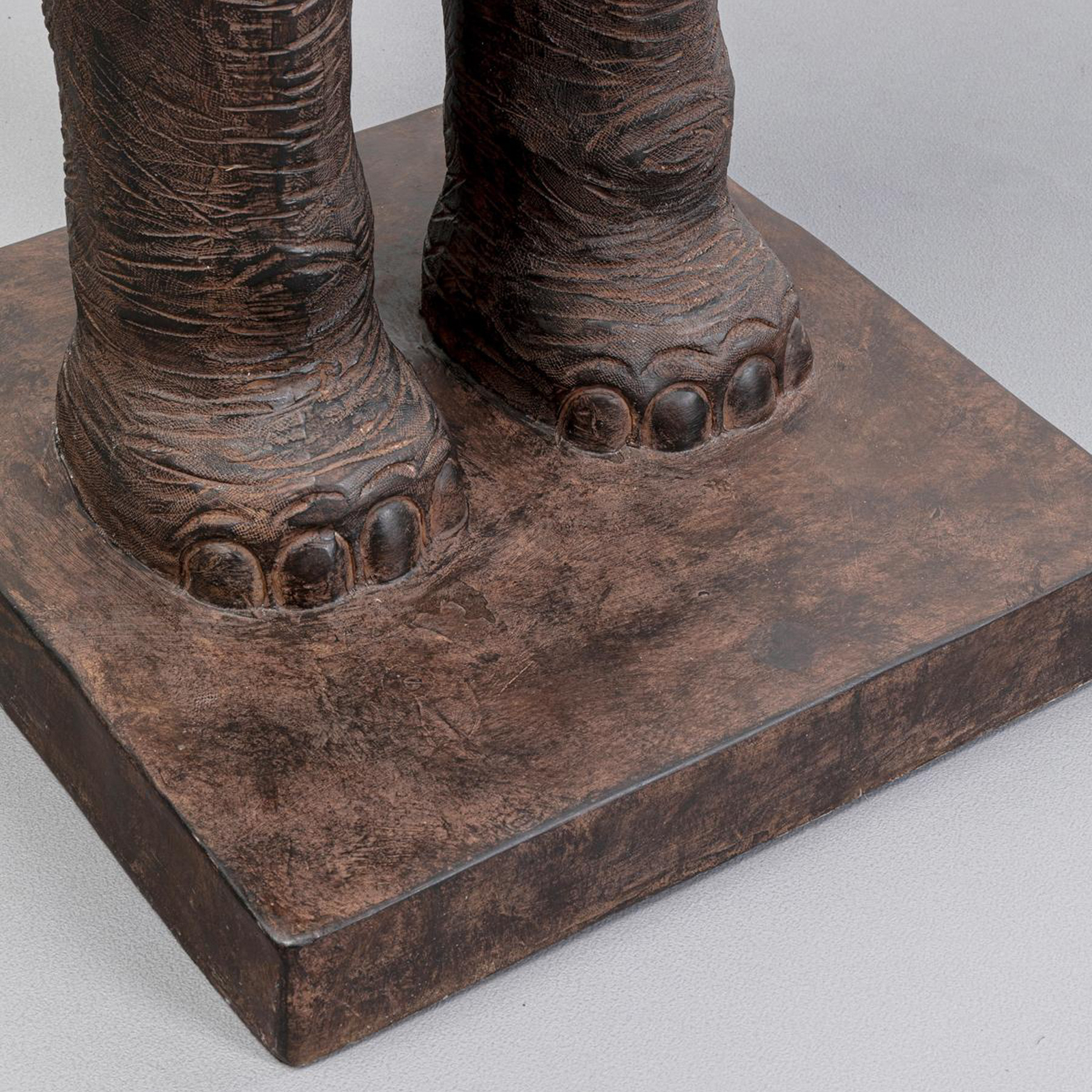 KARE Animal Elephant floor lamp, brown, natural linen, 154 cm