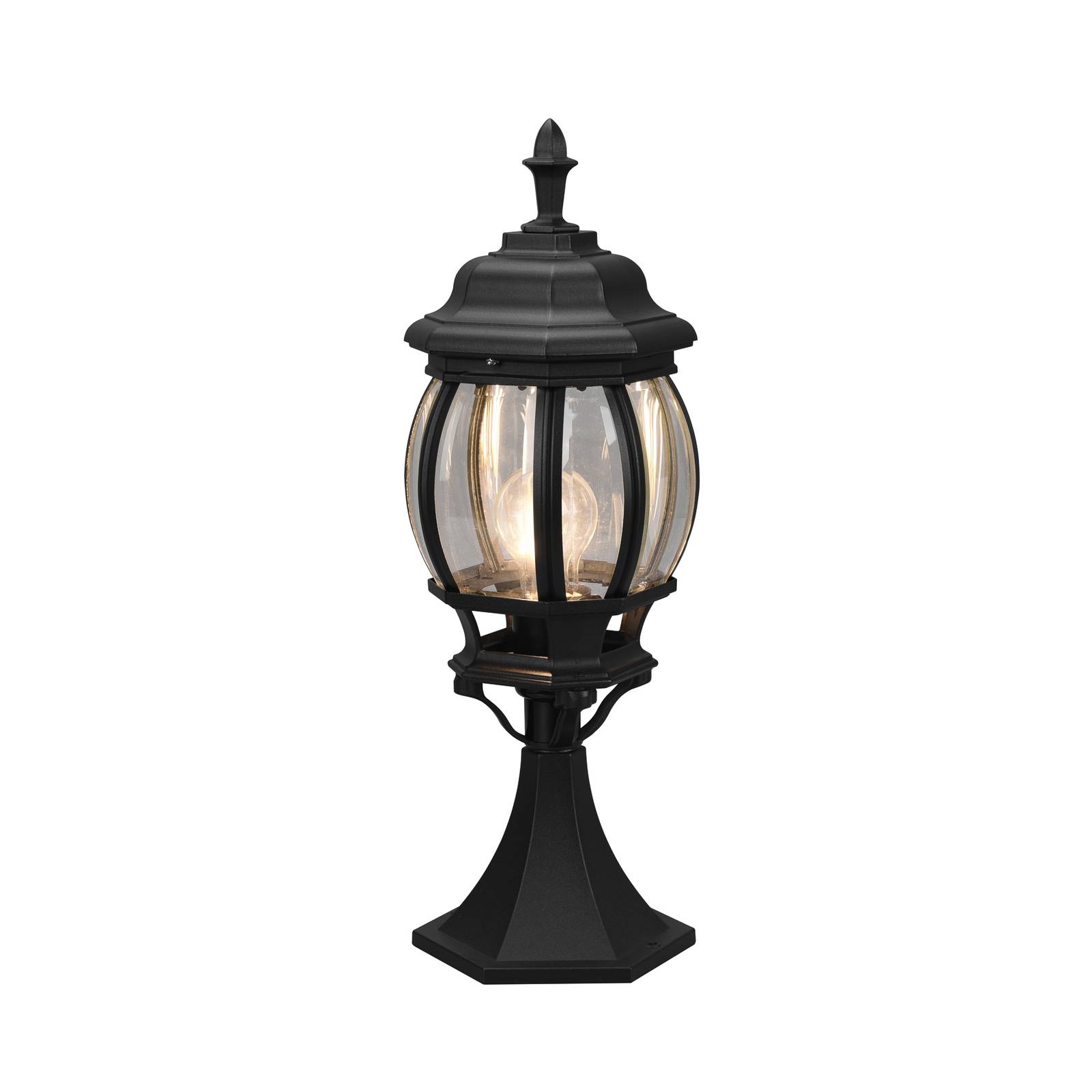 Trio Lighting Elvo sokkellamp, mat zwart, hoogte 49 cm, aluminium - antiek - buiten sokkel - buitenlamp - dimbaar