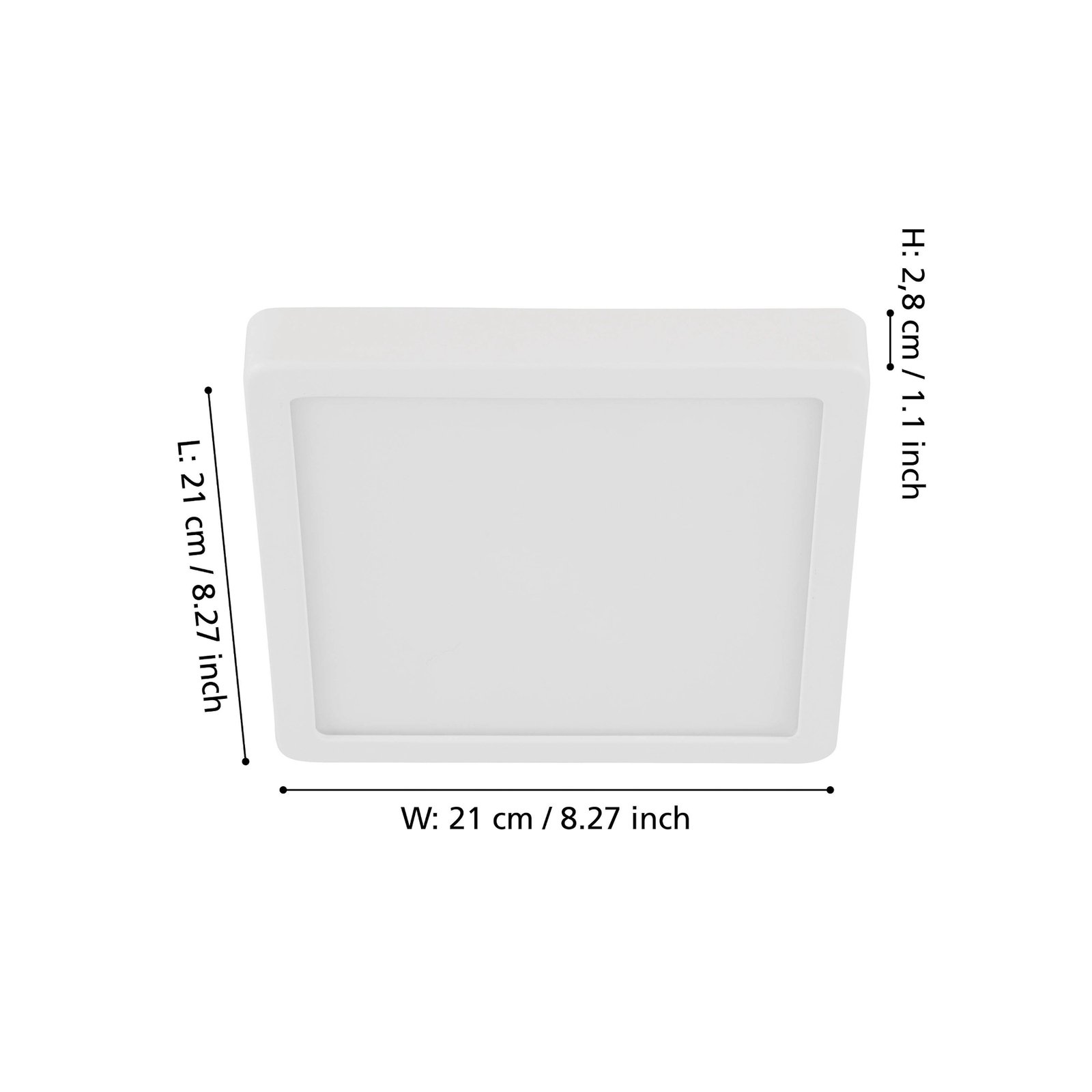 Pannello a LED a montaggio superficiale Fueva 5 IP20 830 bianco 21x21cm