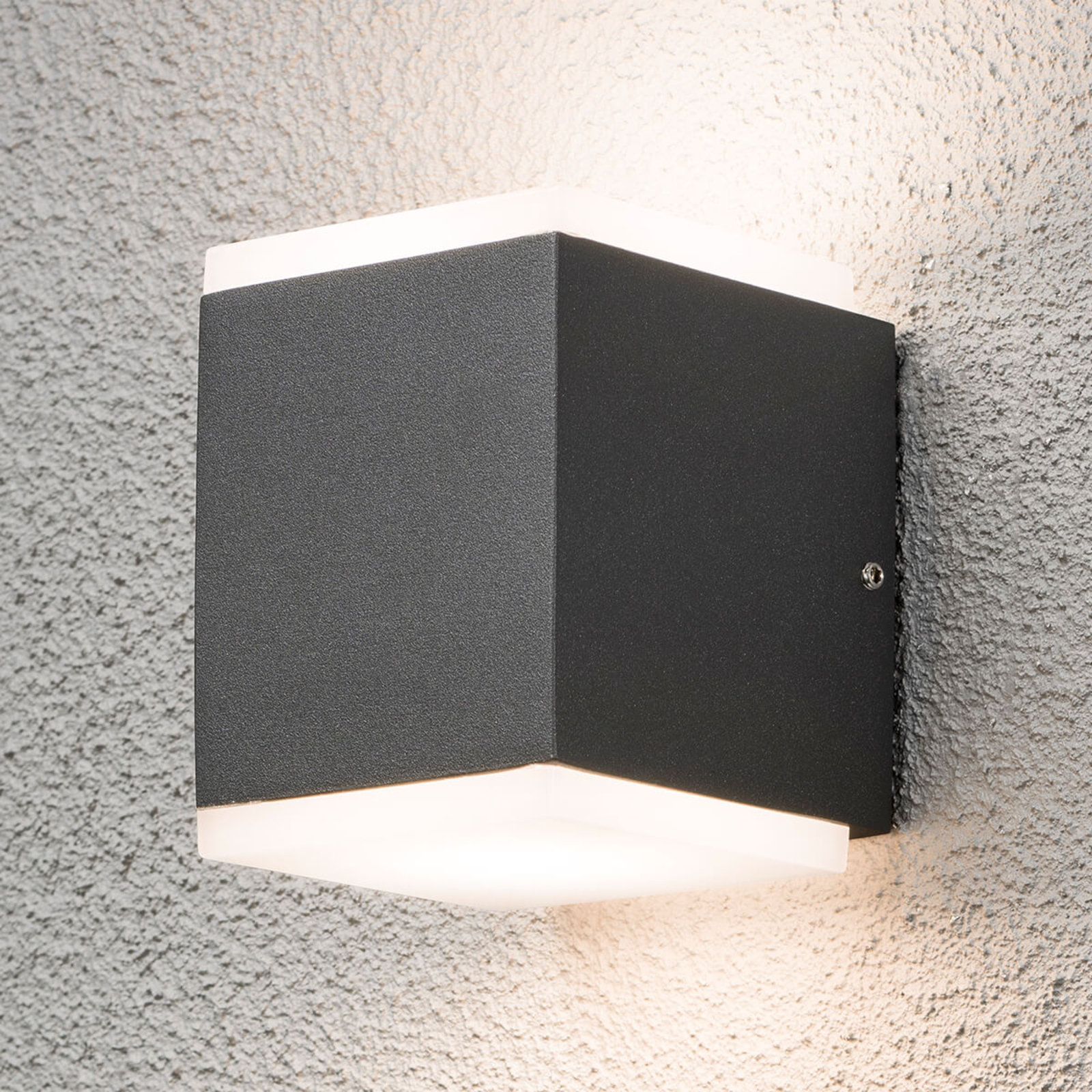 Konstmide Monza LED outdoor wall lamp, square, 2-bulb, aluminium, plastic, 6 W, energy efficiency: A+, W: 8 cm, H: 10.5 cm
