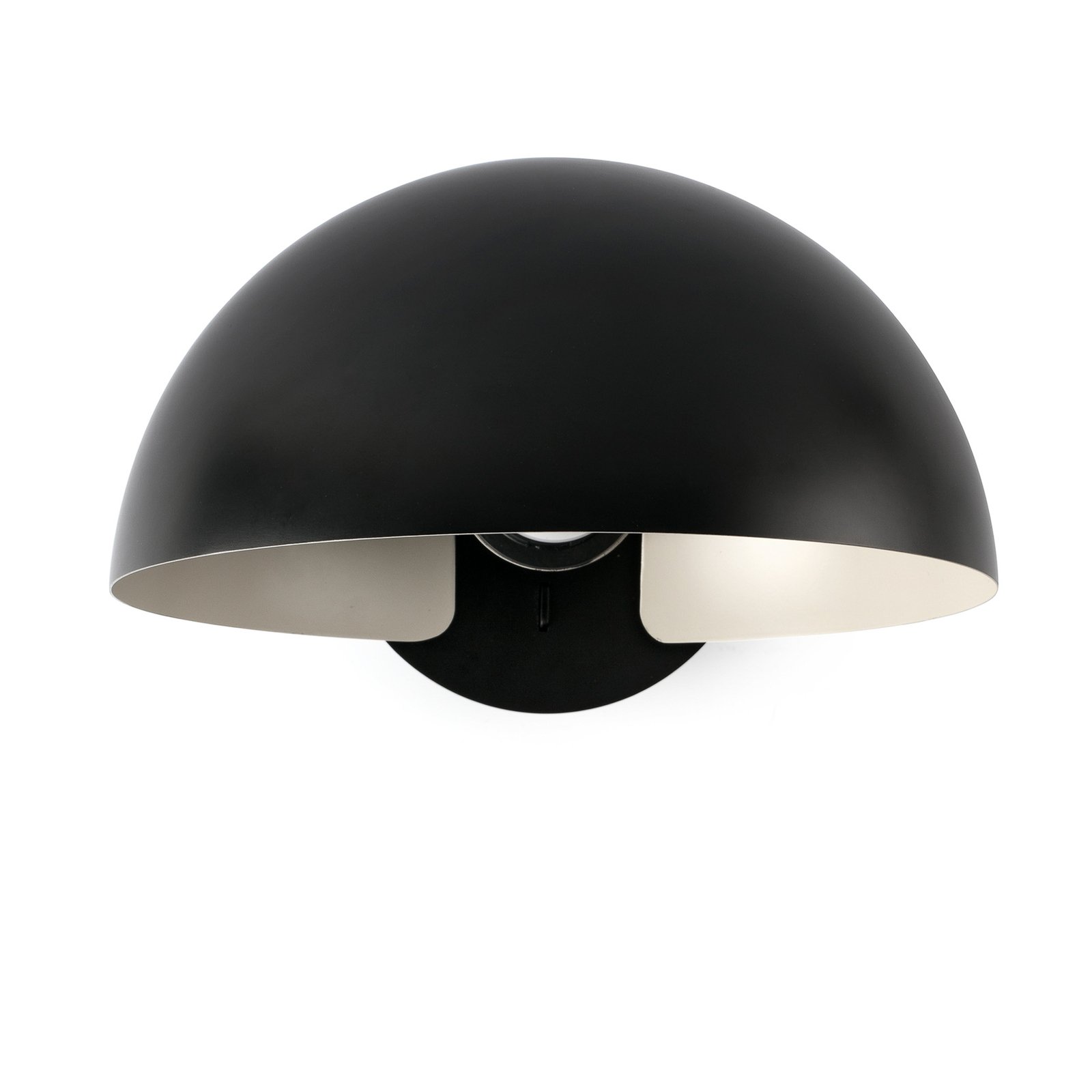 Wandlampe Dominica, schwarz matt, Stahl, Ø 25 cm