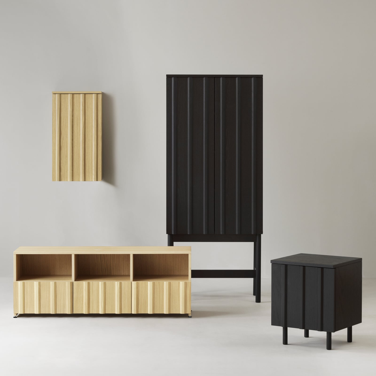 Rib fali szekrény, világos fa, 73 cm, tölgy – Normann Copenhagen