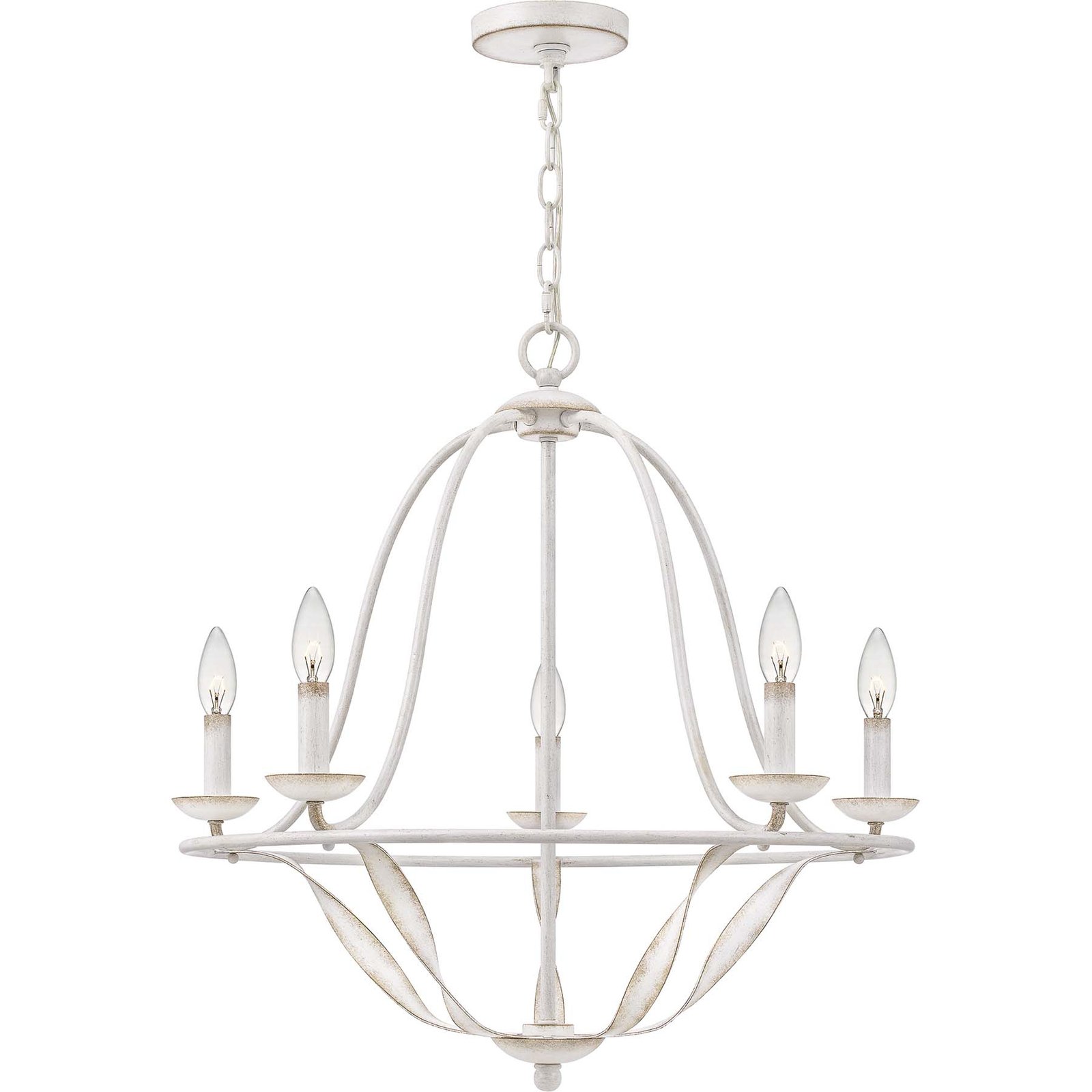 Bradbury 5 chandelier, 5-bulb, white