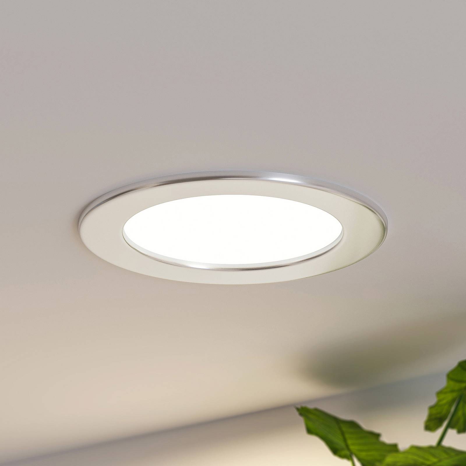 Prios LED-indbygningslampe Cadance sølv 17 cm dæmpbar