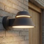 Lucande LED-Außenwandleuchte Moena, schwarz, Metall, IP44