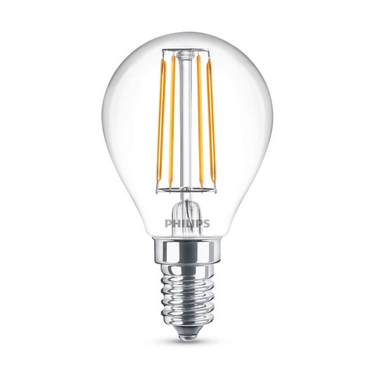 Κλασικός λαμπτήρας LED Philips E14 P45 4.3W διαφανής 4.000K