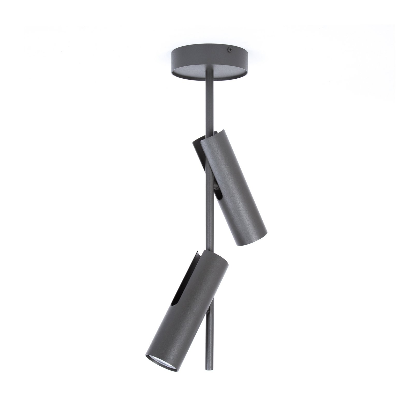 Deckenspot Leda 2, olivgrün, 2-flammig, Stahl, Höhe 55 cm