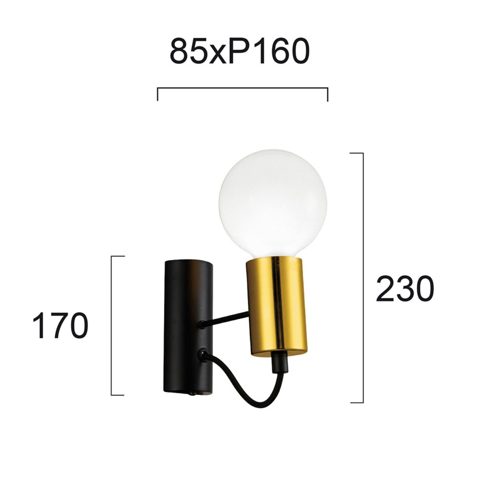 Vegglampe Volter, 1 lyskilde