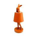 Kare LED-batteridrevet bordlampe Animal Rabbit, oransje, IP44, 29 cm