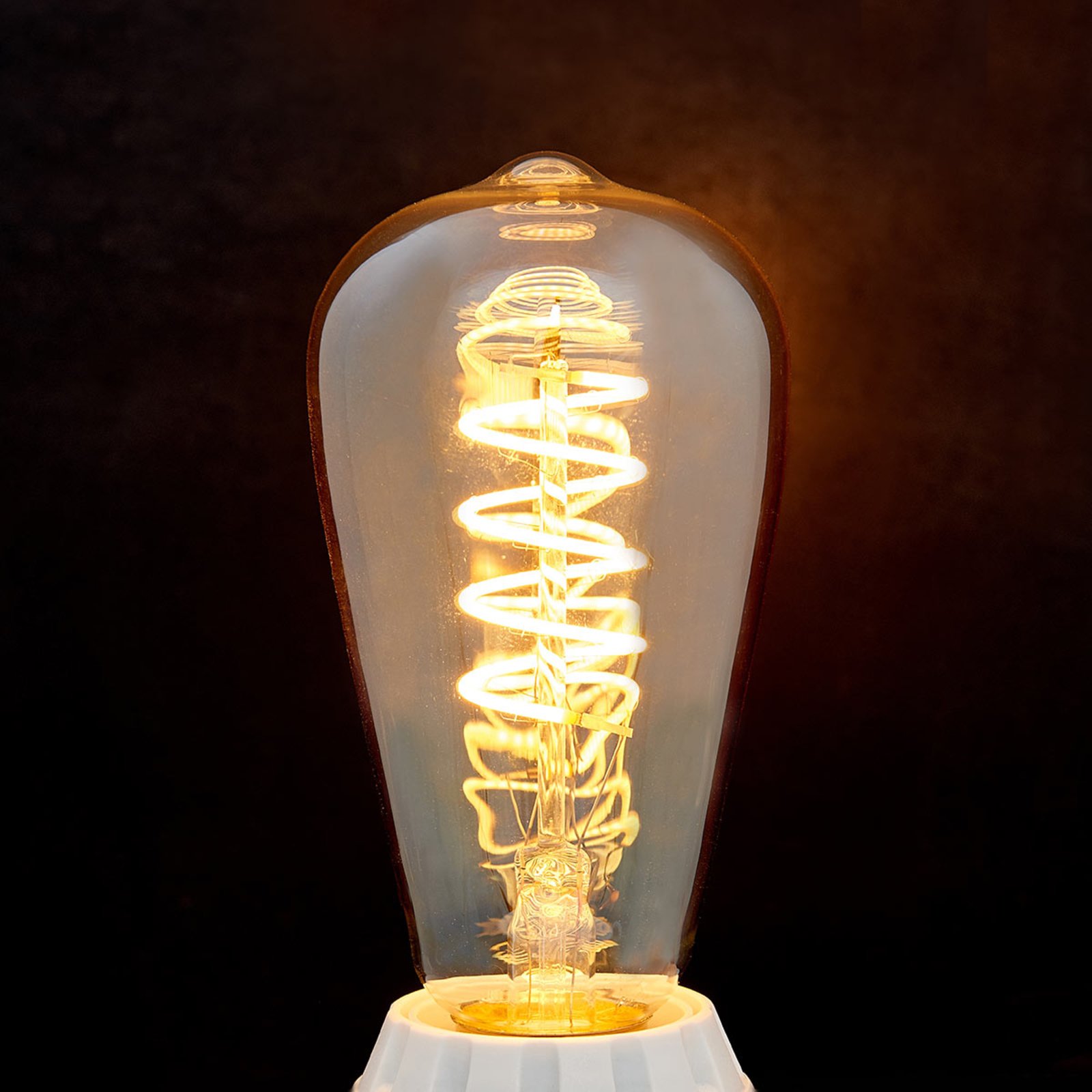 E27 LED rustic bulb Curved Line 4W, 1800K, amber