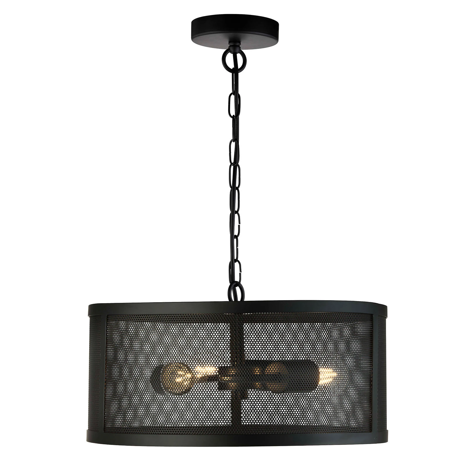 Závěsné světlo Fishnet z kovu v černé Ø 45 cm