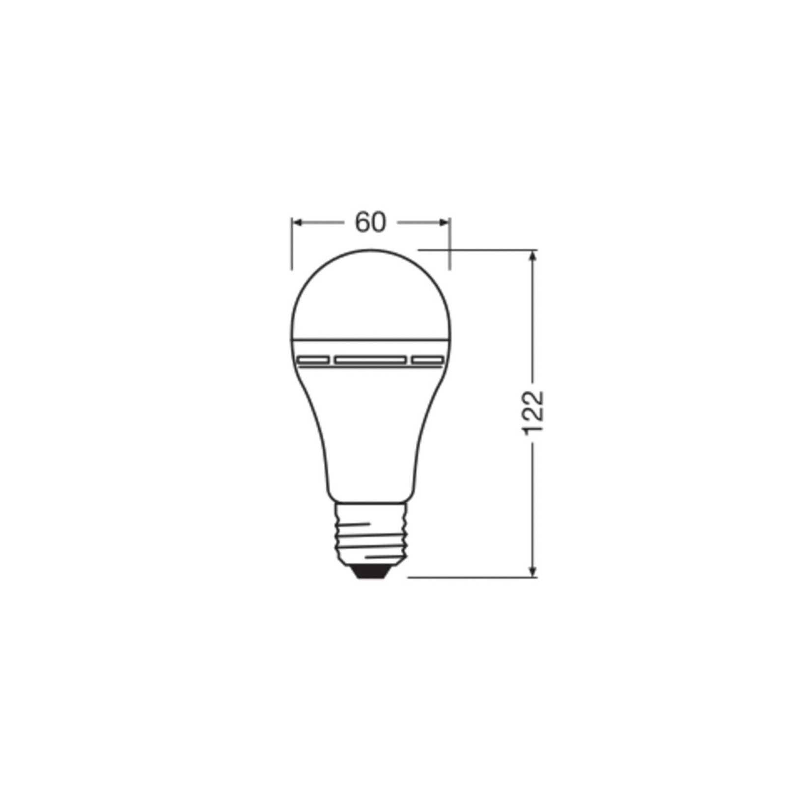 OSRAM LED-Akku-Leuchtmittel Birne E27 8W matt 2700K Notlicht