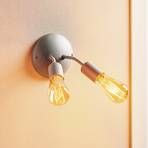 Go wall light, no lampshades, 2-bulb, silver