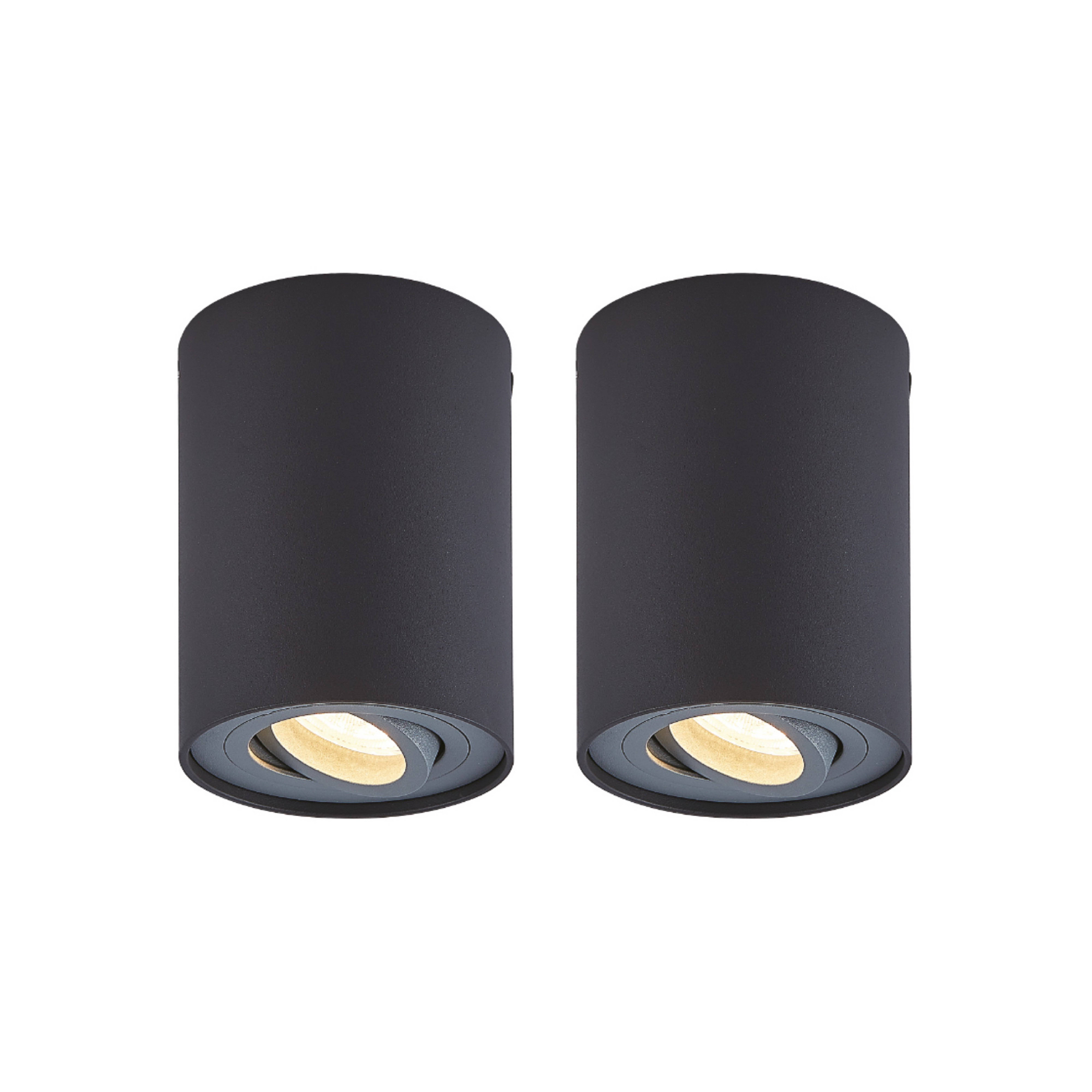 Arcchio Deckenspot Jolina, rund, anthrazit, 2er-Set, Alu