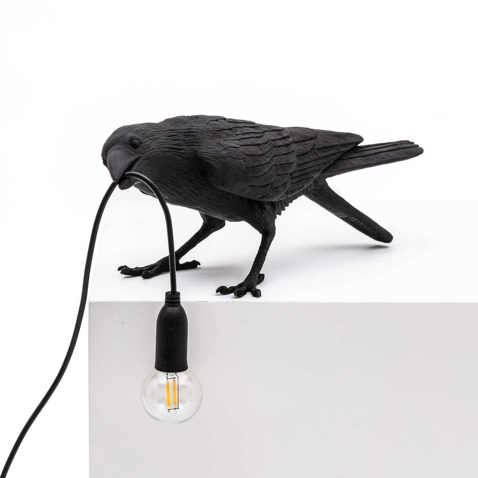 SELETTI Lampe table déco LED Bird Lamp jouant noir