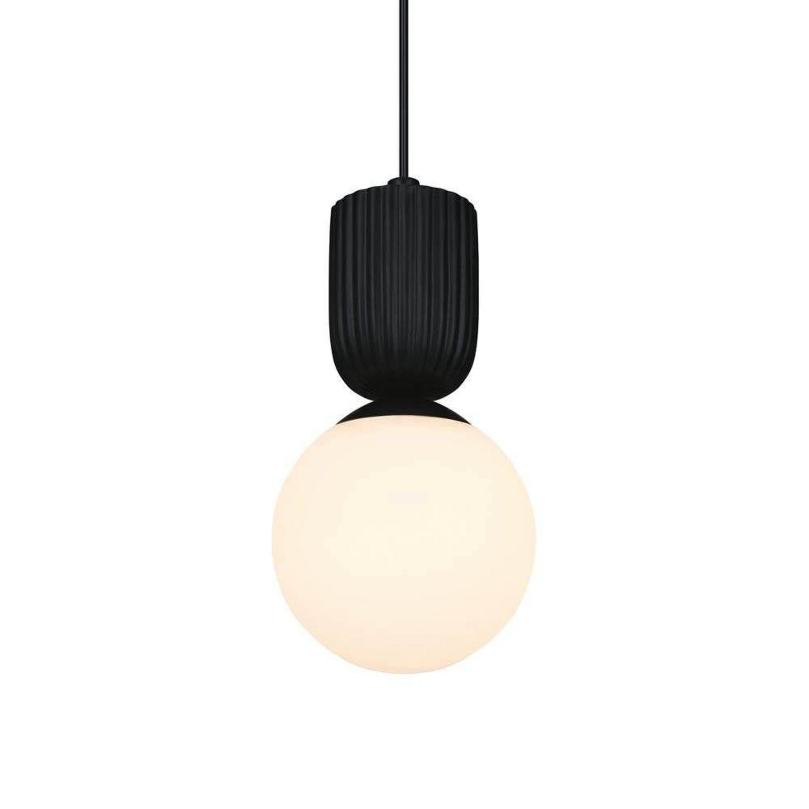 Hängeleuchte Sadie, schwarz, Ø 15 cm, Glas/Keramik