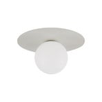 Ceiling lamp Pixie, beige, glass, Ø 25 cm, ball, G9