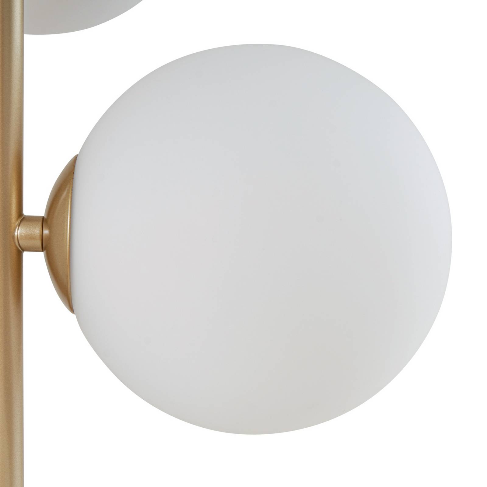 Lucande Lampa stojąca Isandro, opal/złoto, 4-punktowa, szkło/metal