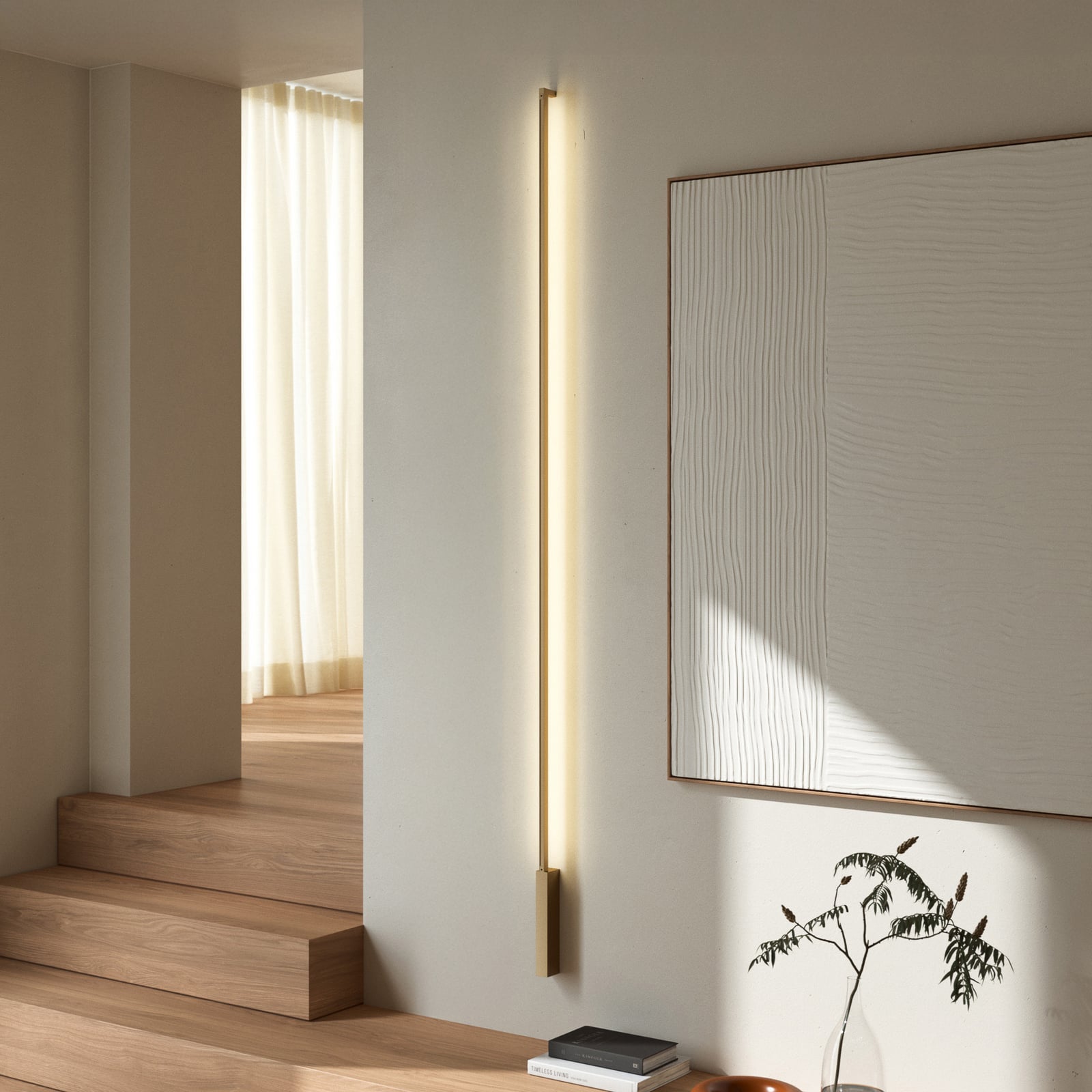Stripe C/W LED-Lichtleiste, messing, 200 cm, CCT - Light-Point