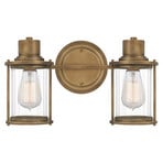 Wall light Riggs IP44, antique brass, 2-bulb