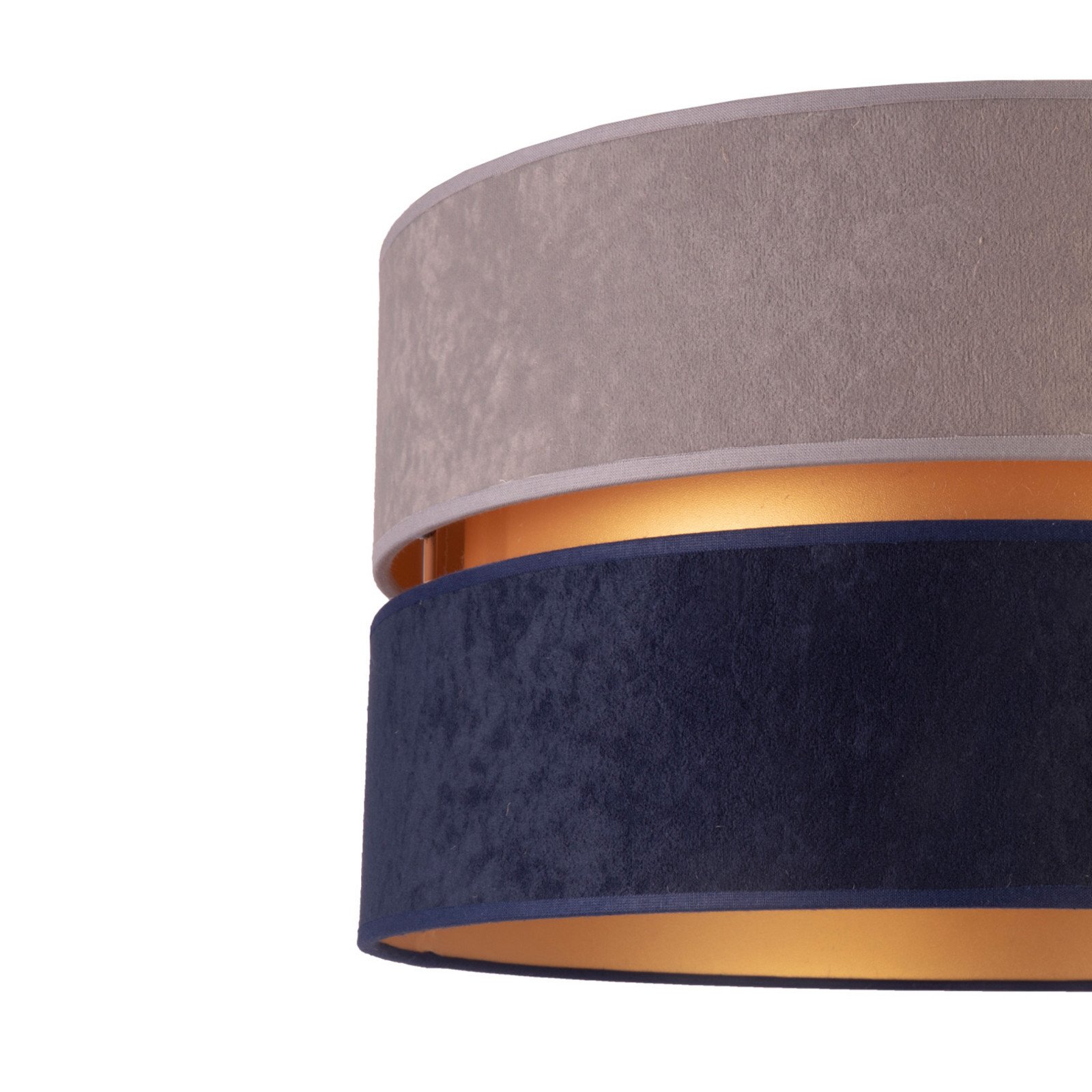 Duolla Lampa de masă Duo albastru marin/gri/auriu înălțime 30 cm - Camera de zi / sufragerie - Modern - albastru marin gri auriu negru - Țesătură / Textil