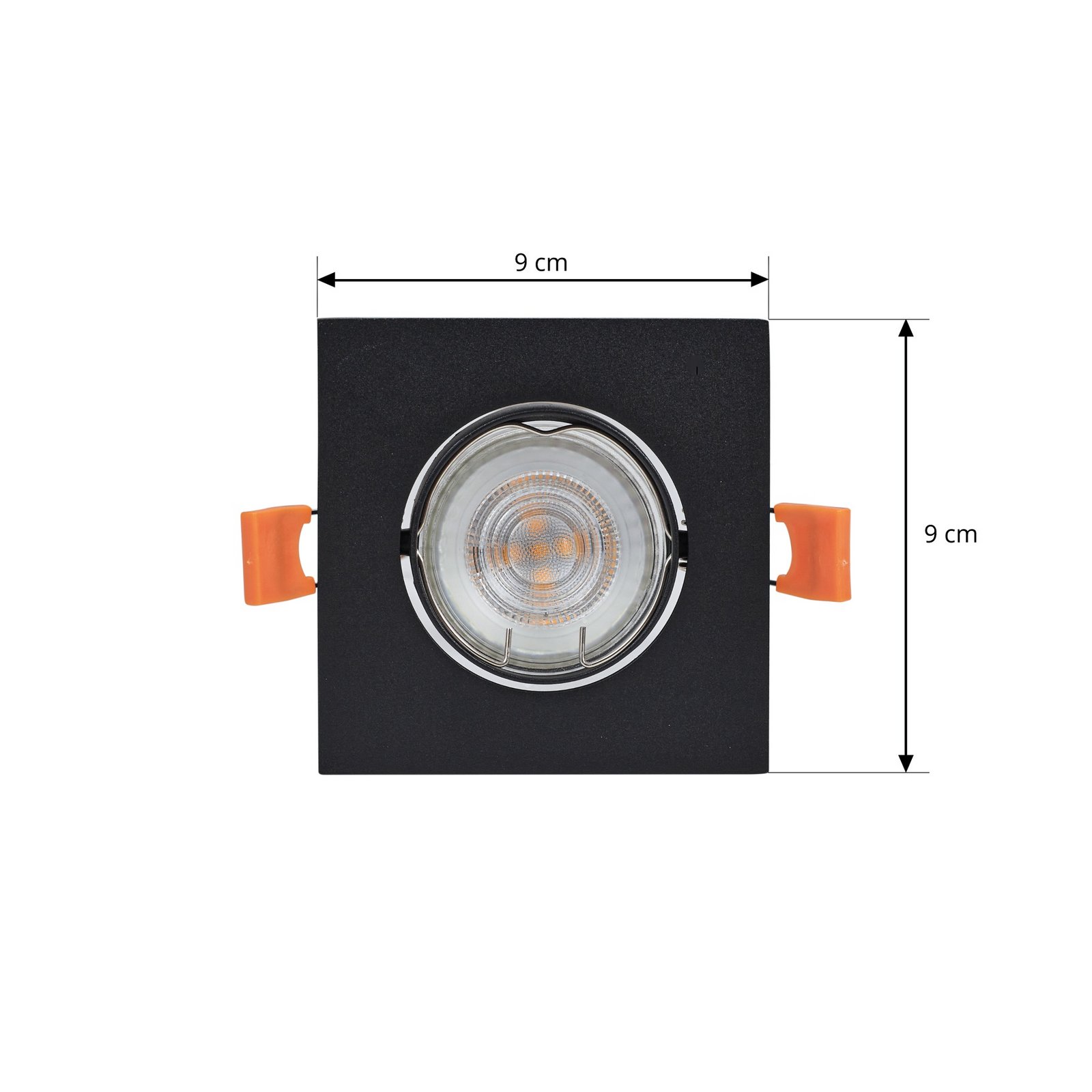 Prios Downlight Fibur, black, 9cm