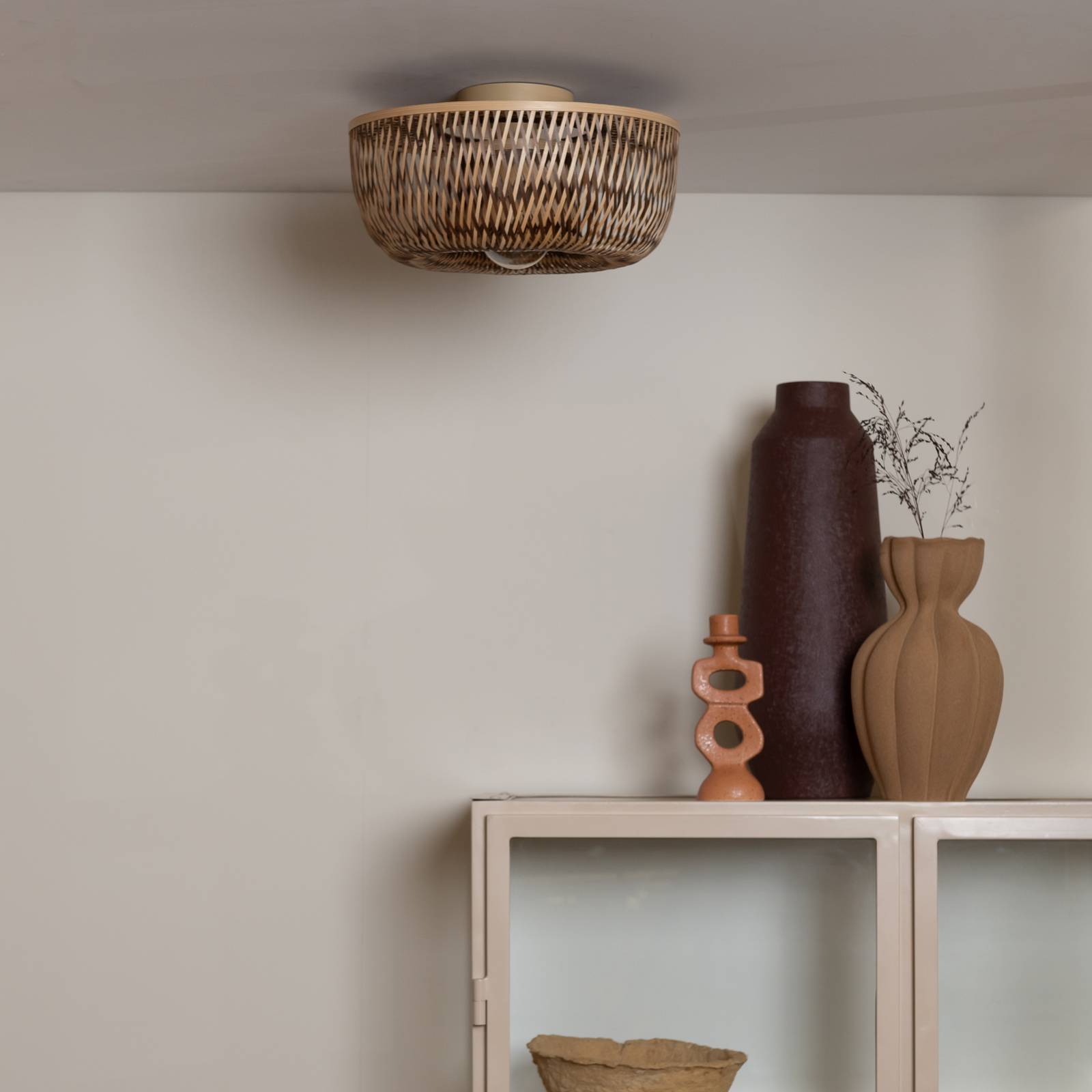 GOOD & MOJO Deckenlampe Barbados, braun, Ø 35 cm, Bambus E27 günstig online kaufen
