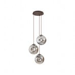 Valentina 3 Round Riippuvalaisin Smoked Grey/Coffee - Lindby