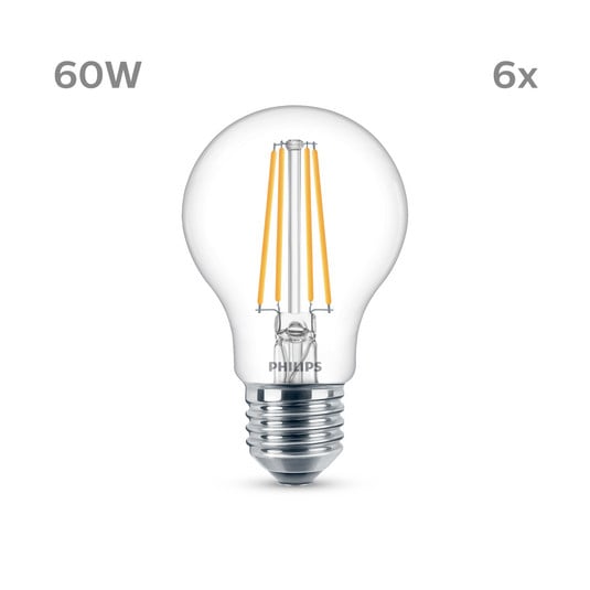 Philips LED-Lampe E27 7W 850lm 4.000K klar 6er
