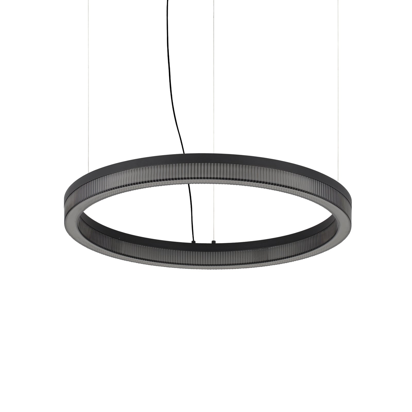 IDEAL LUX LED piekaramā lampa Crown, diametrs 60 cm, melna, metāla