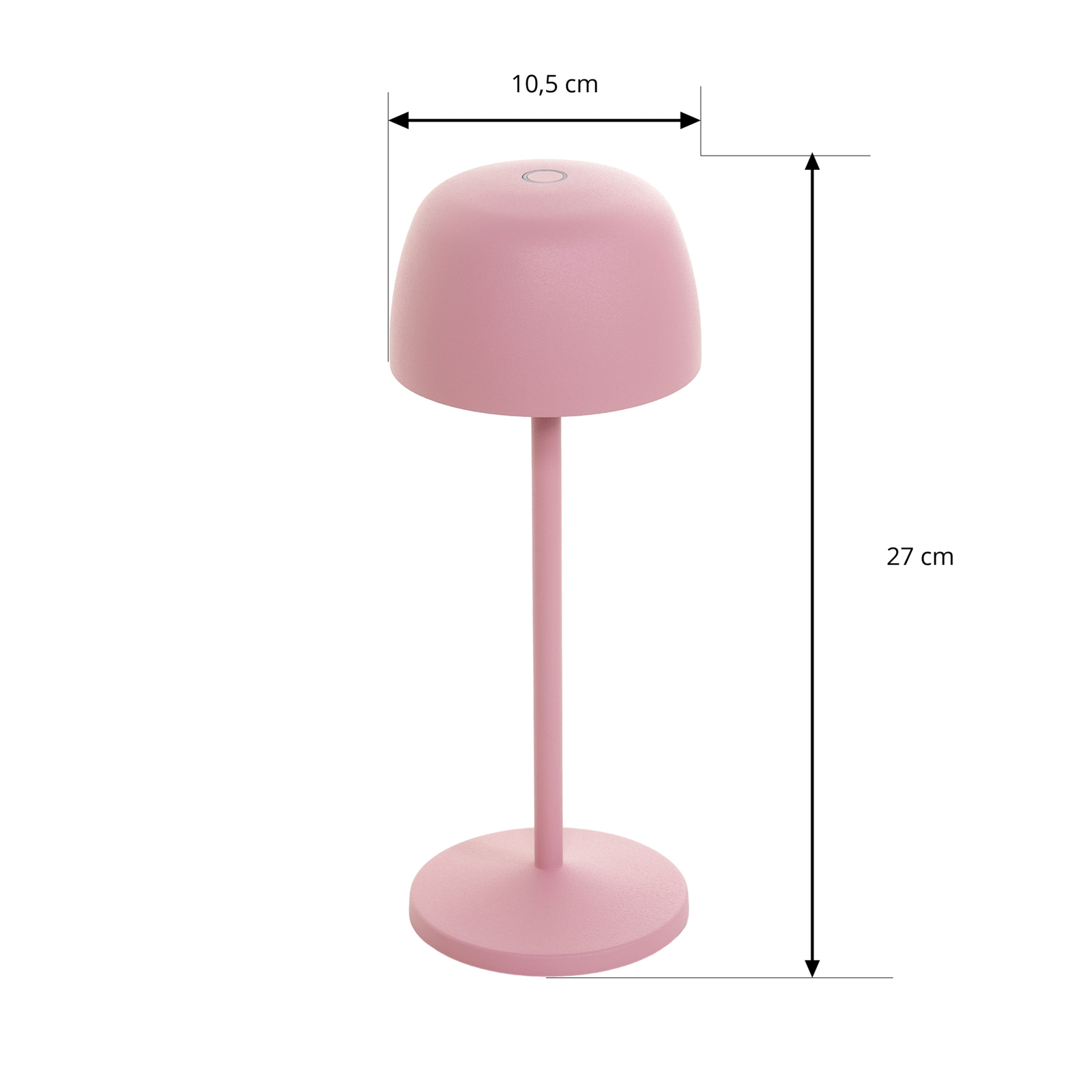 Lindby lampe de table LED rechargeable Arietty, rose, aluminium, Ø 10,5 cm