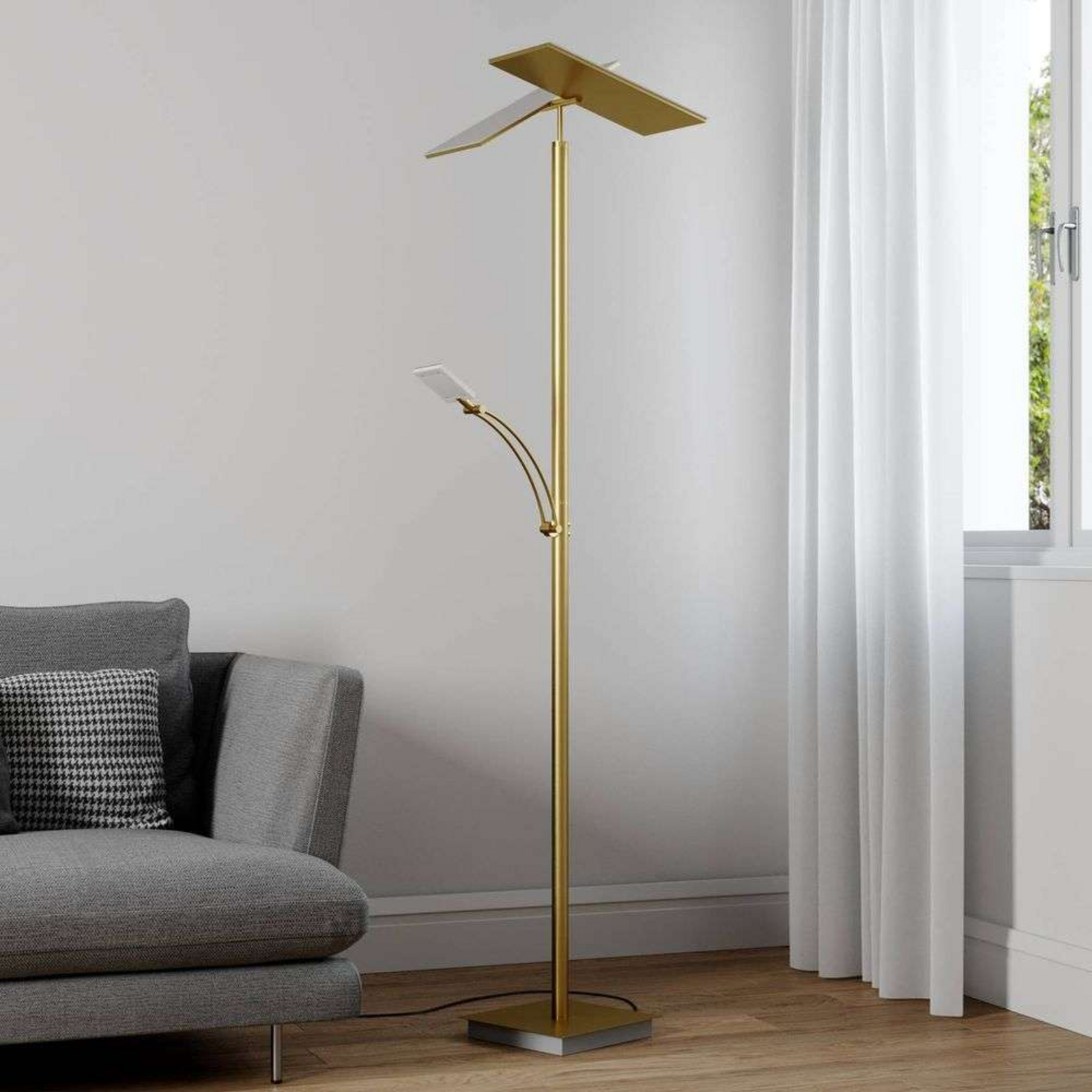 Parthena LED Stojaca Lampa Brass - Lucande