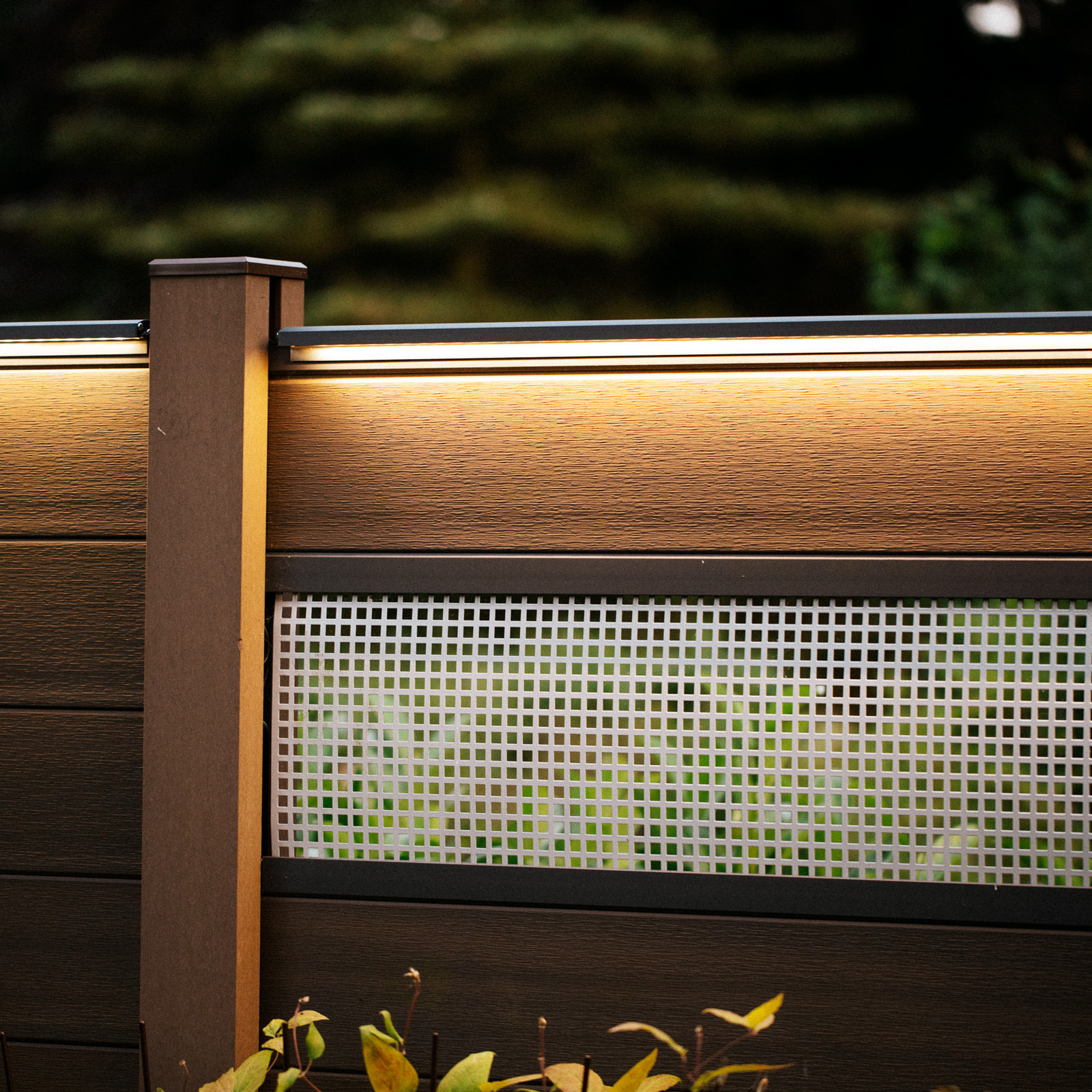 LED šviesos juostų pradinis rinkinys 1 WPC tvoros antracito spalvos