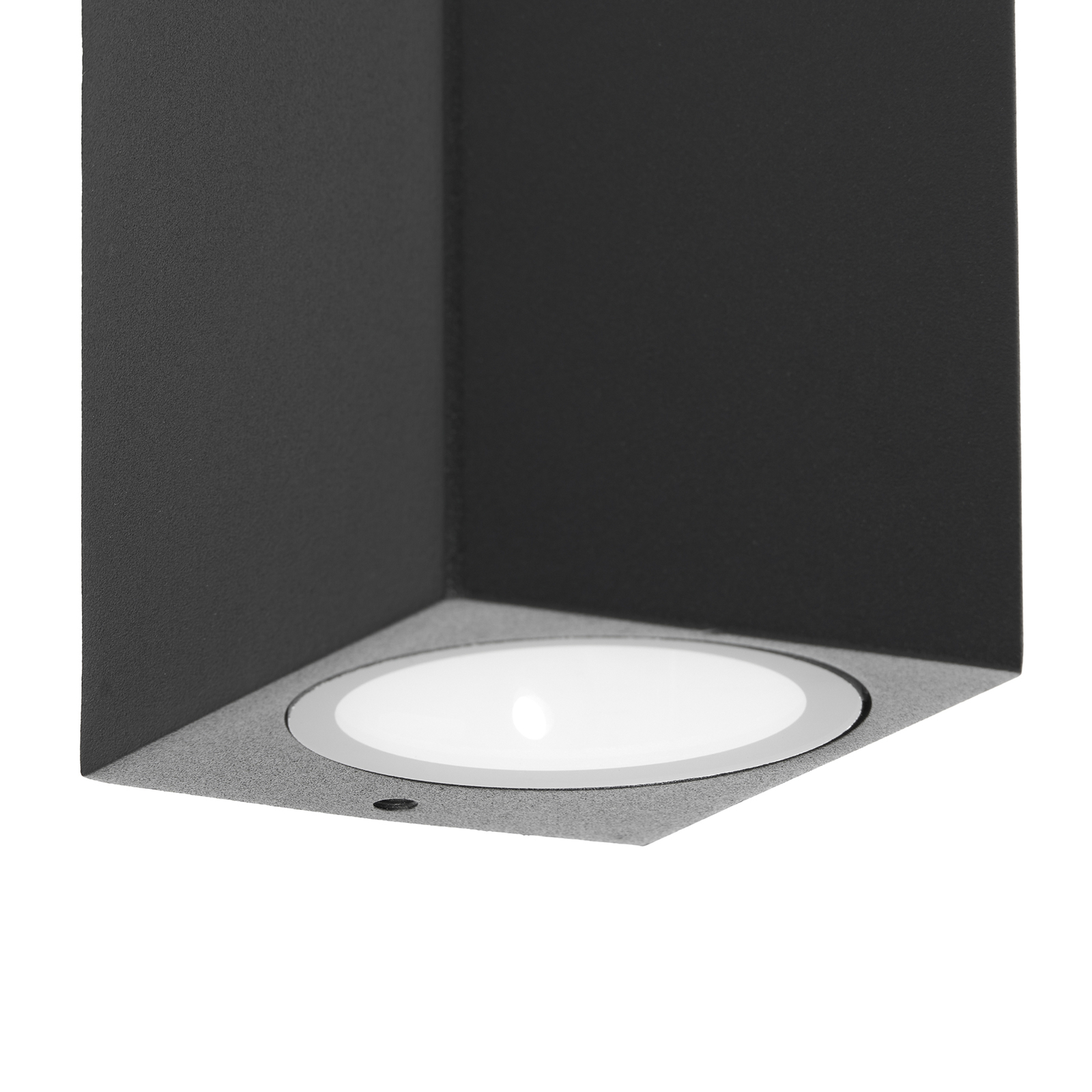 Prios kültéri fali lámpa Tetje, fekete, szögletes, 16 cm-es, szögletes
