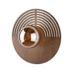 Wandleuchte Lunar, weiß/holzfarben, Ø 30 cm, G9