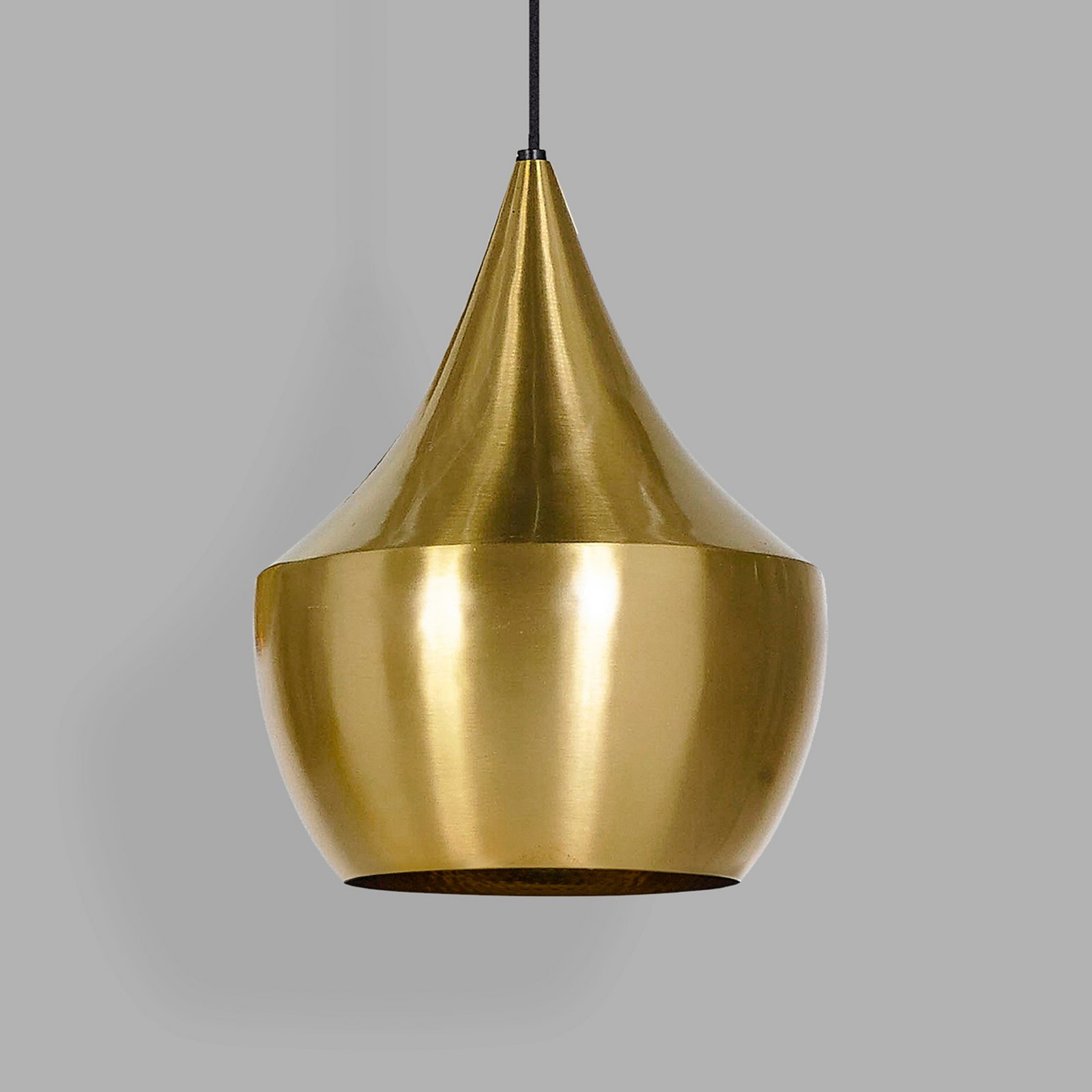 Tom Dixon LED hanging light Beat Fat, brass-coloured, Ø 24 cm