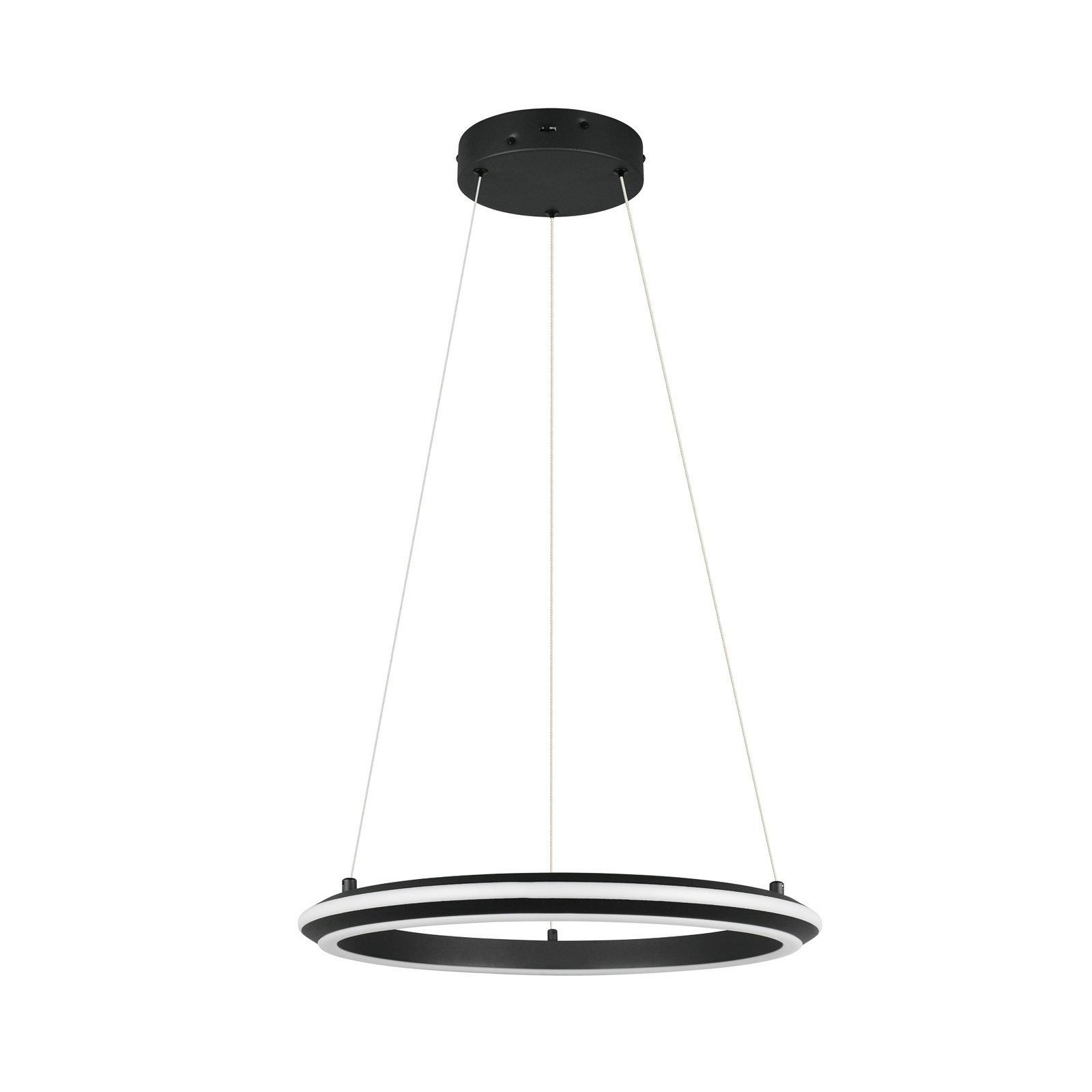 LED-Hängelampe Amador, Ø 45 cm, schwarz matt, Metall, CCT