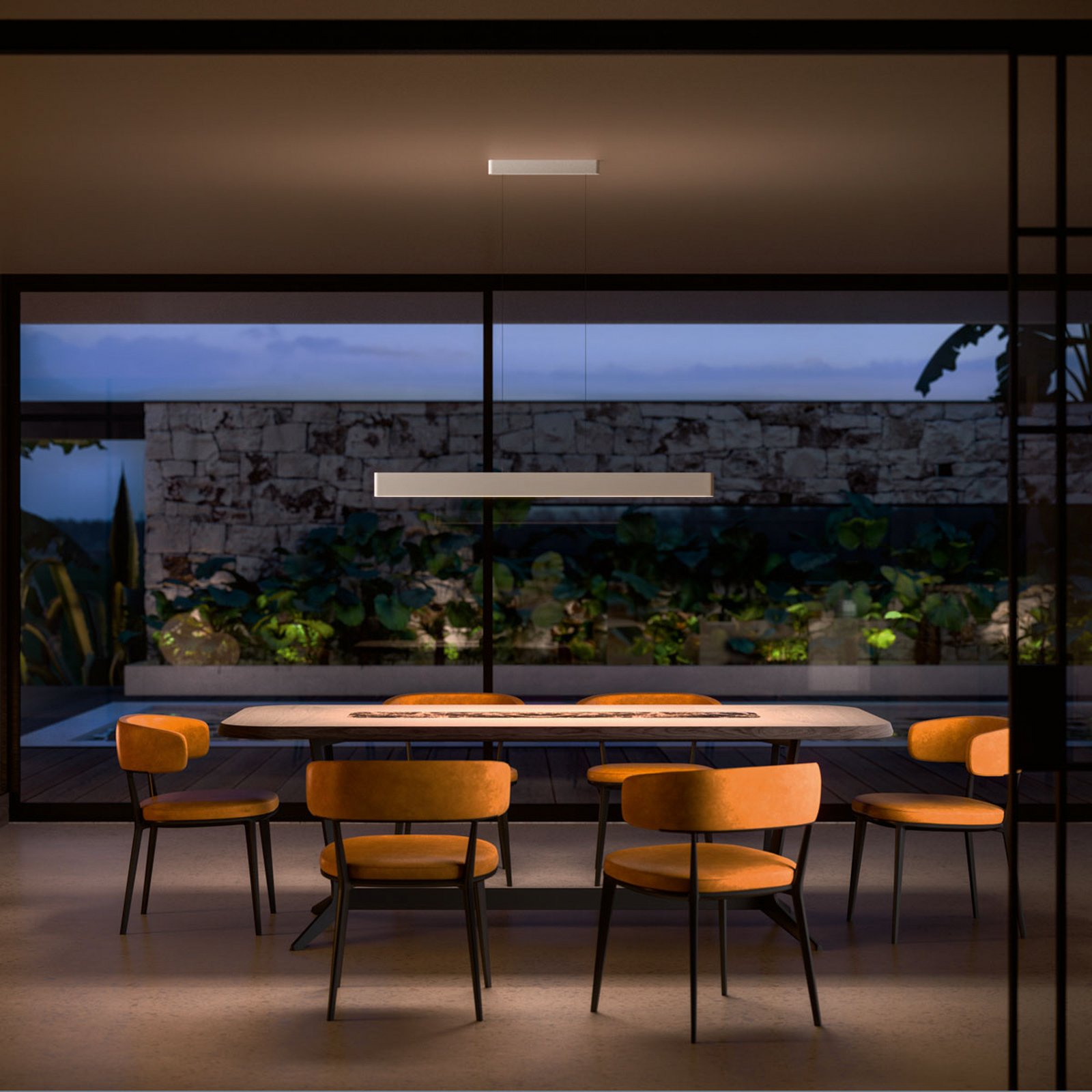 LED-Hängeleuchte Satori, Länge 86,4 cm, weiß, 2.700 K, Alu